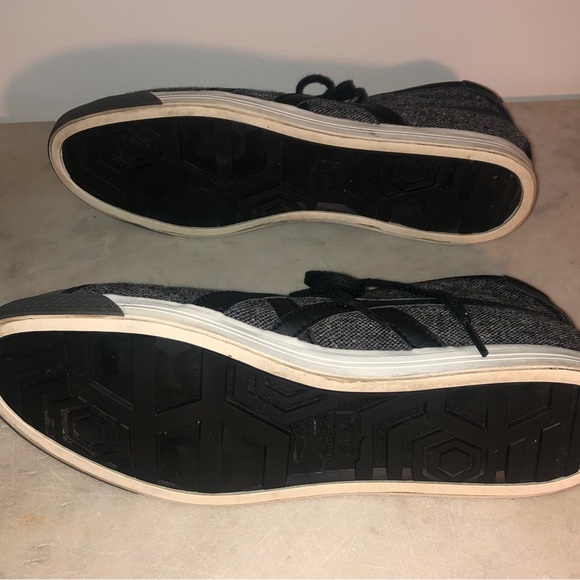 VINTAGE Onitsuka hi top canvas casual mens shoes size 8.5 Euro 42 gray black EUC - Picture 3 of 6